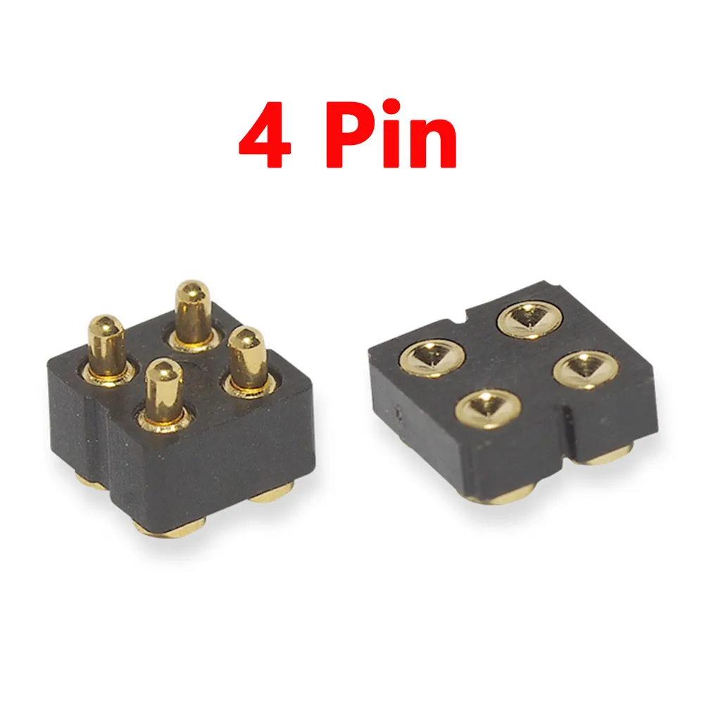 4P 6P Male Female spring loaded pogo pin connector 4 6 pin dual row surface mount SMT DIP Pitch: 2.54mm