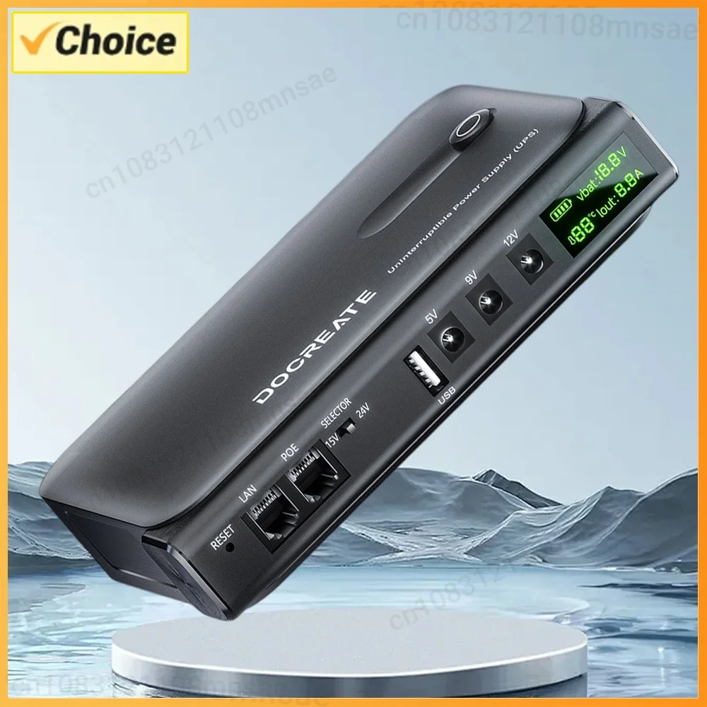 Mini UPS Battery Backup Supports 5V/9V/12V Portable Standby Uninterruptible Power Supply for Router Modem Camera