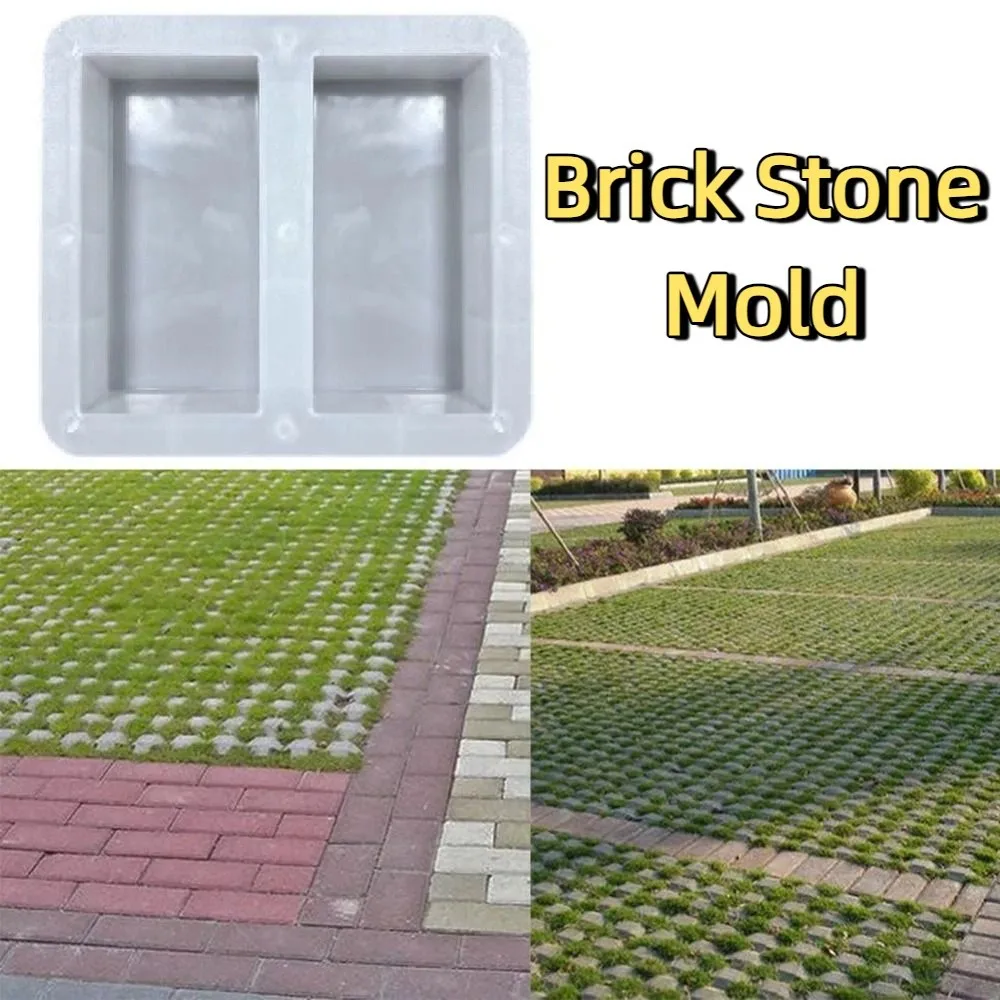 

DIY Paving Cement Mold 20x10cm Reusable Cement Brick Mould Manual Operation Durable Brick Stone Mold Lawn Patio