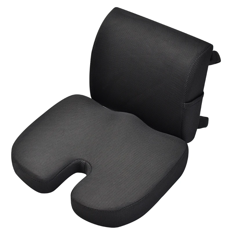 

Customizable office chair and car seat lumbar pillows Multi-function memory foam lumbar support cushions & seat cushions