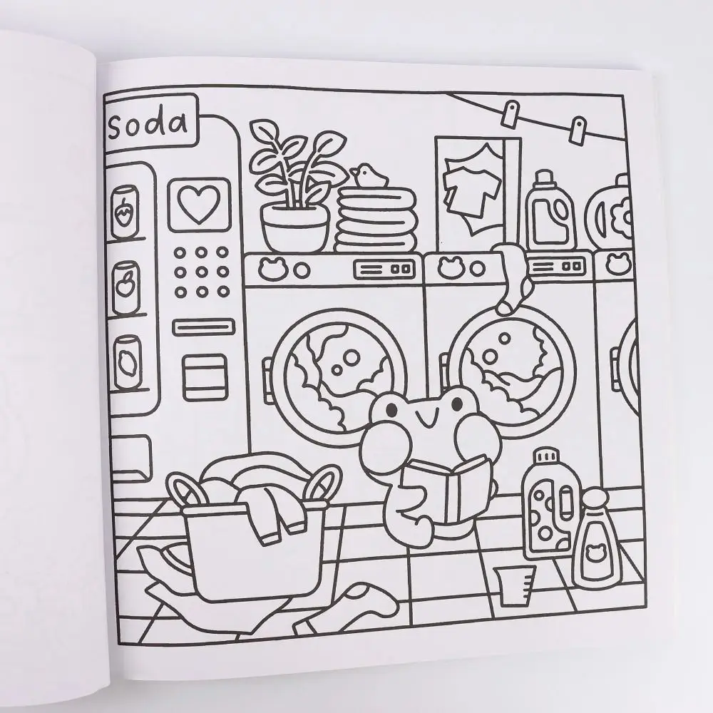 Froggy Days Cartoon Coloring Book Fuzzy Tales Charming Frog Graffiti Copy Sketch Book Doodling Early Education