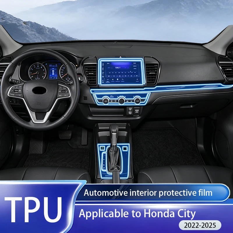 

Fit for Honda CITY 2022-2025 Clear TPU PPF Film Speedometer GPS Nav Console Anti Scratch Interior Decor Protect Complete Parts