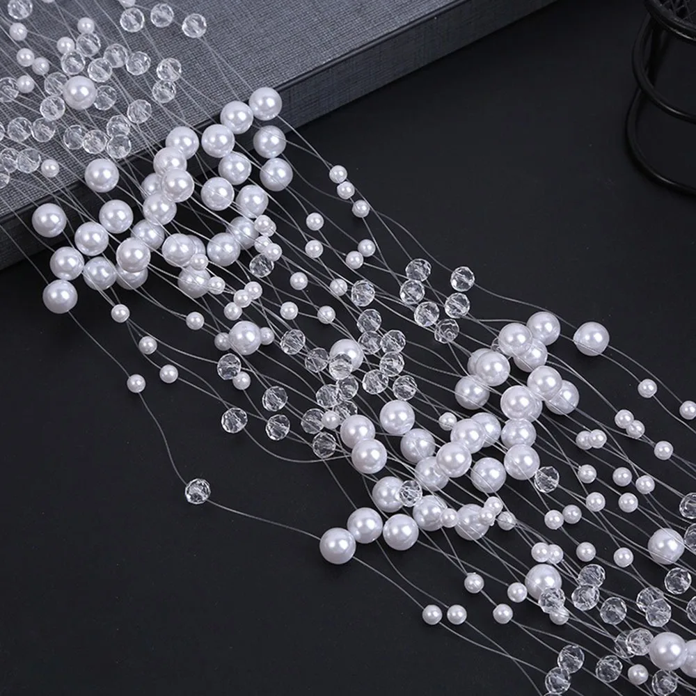 Imitation Pearl Fishing Line Pearls Colorful 3-8mm Artificial Pearls String Multi-Size DIY Pearls Beads Chain Garland Flowers