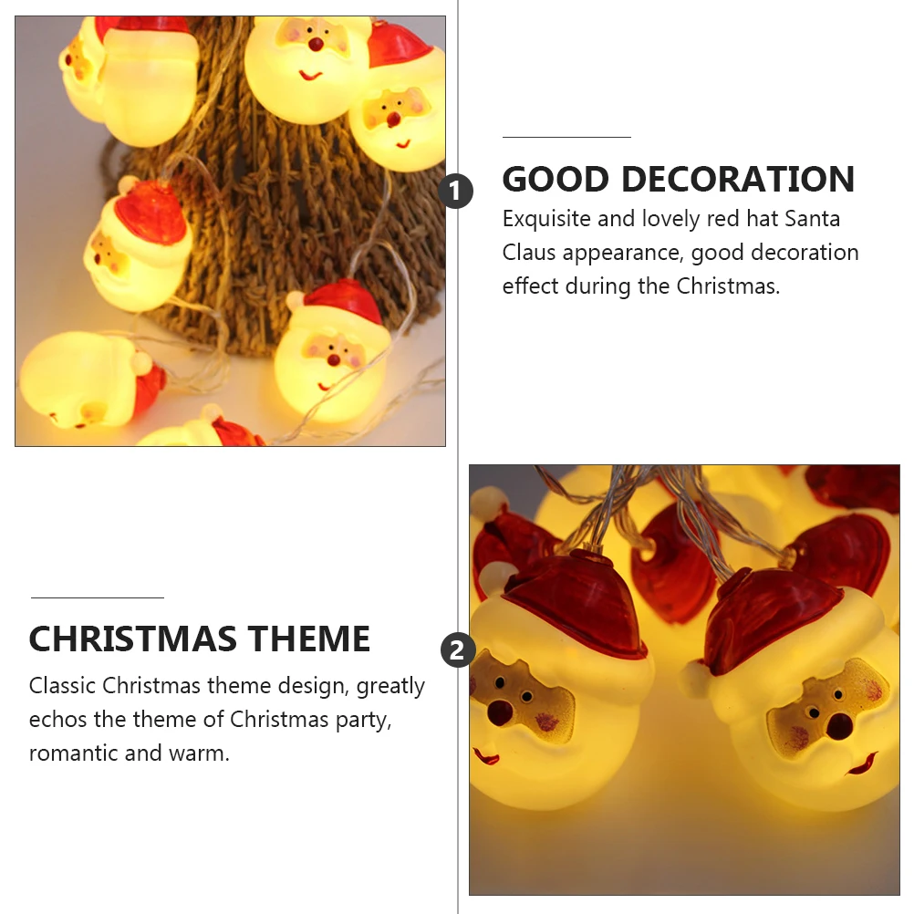 1 Set Kerst LED Lichtslingers Kerstman Rode Hoed Ontwerp 20 Lampen Decoratieve Kerst Lamp String Party Decor LED Sfeer Lamp