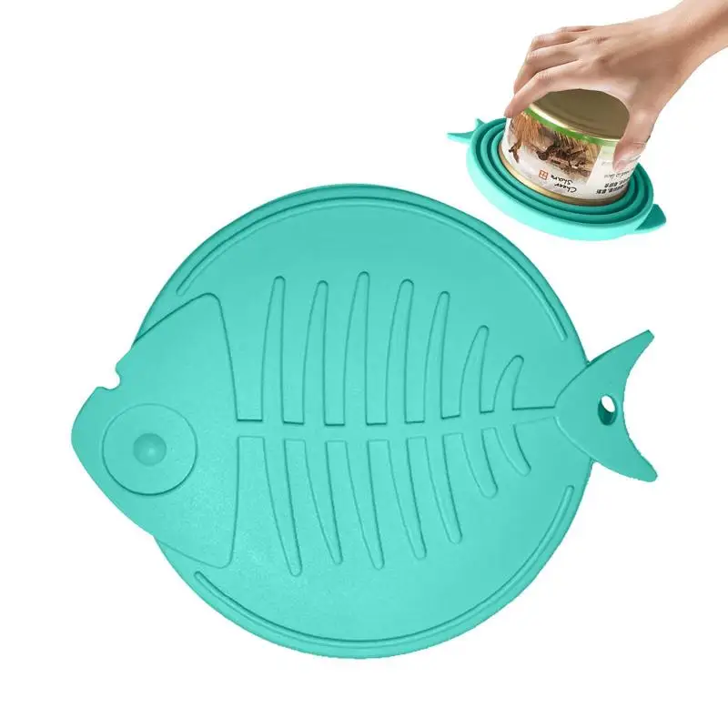 Can Lids For Dog Food Fish Bone Shaped Pet Food Can Lids Food Safe Silicone Pet Food Can Lids CoversFit 3 Standard Size