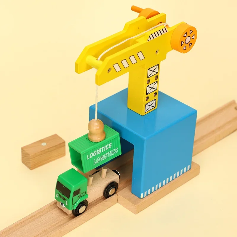 Magnetic Wood Truck Car Train Rail Model Toy Engineering Truck Bus