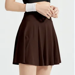 #3442 Summer Skirts Womens Thin High Stretch High Waisted Skirt Female Sexy Sexy Pleated A Line Skirt Solid Color