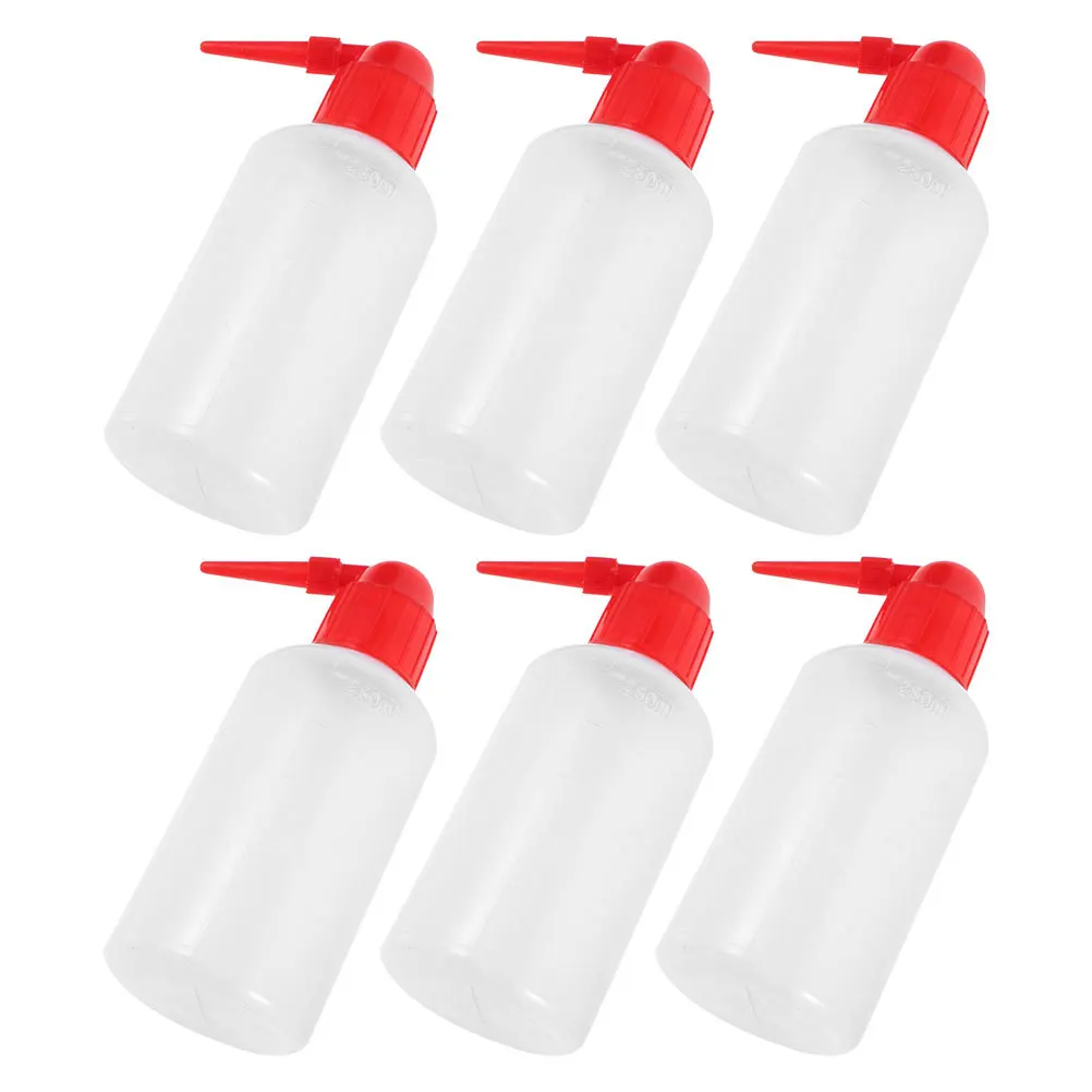 

6pcs Lab Wash Bottles 250Ml With Scale Plastic Rinse Squeeze Bottle For Laboratory Medical Plant Cleaning Tools Durable Clear