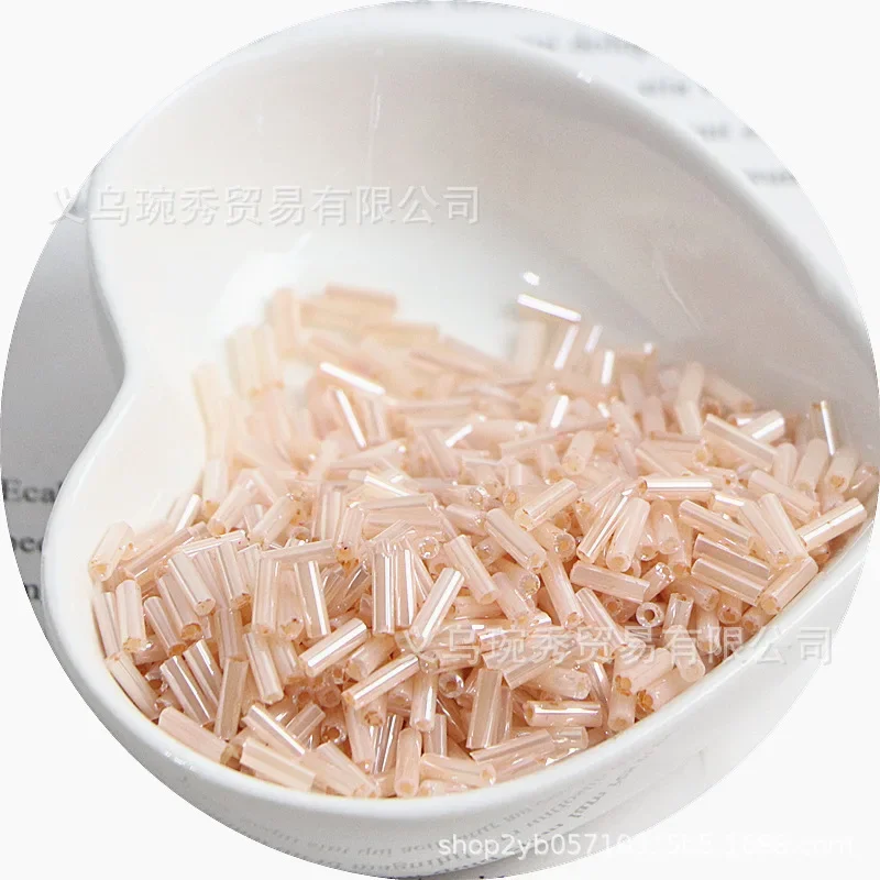 300 Cream Seed Beads 11/0 Tube Beads 2x6mm Bugles Glass Seed Beads DIY Jewelry Making Women\'s Accessories