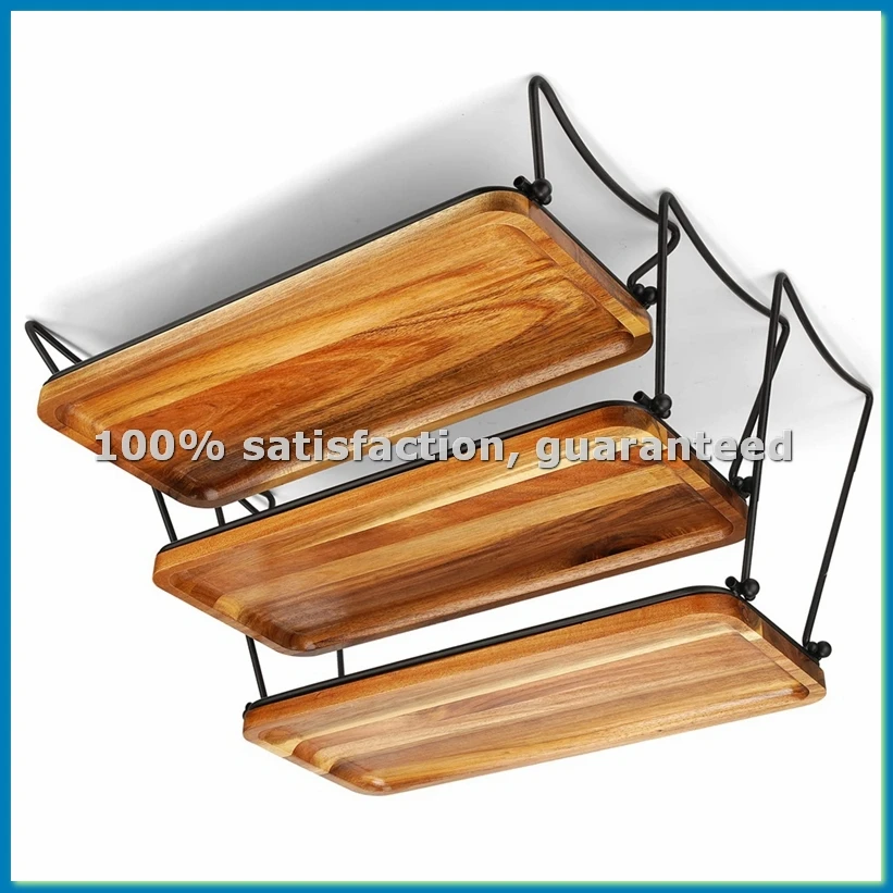 

Трехъярусная подставка для кексов и десертов, деревянный набор для сервировки стола, декоративный многоярусный поднос-декор A69M