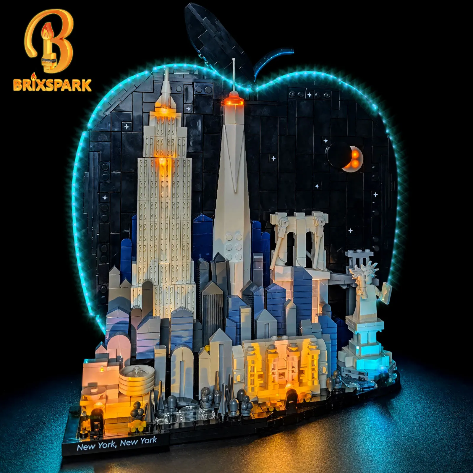 BRIXSPARK LED Lighting Kit for 21066 Lego New York City The Big Apple Building Blocks, USB DIY Decor Light Set view 3