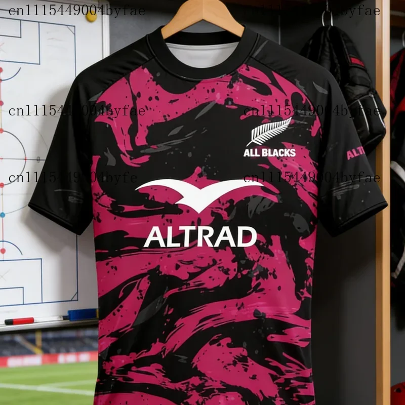T-shirt de rugby à manches courtes pour parent et enfant, Picton All Black Pluma Match, col rond, séchage rapide, haut de fitness pour l'extérieur