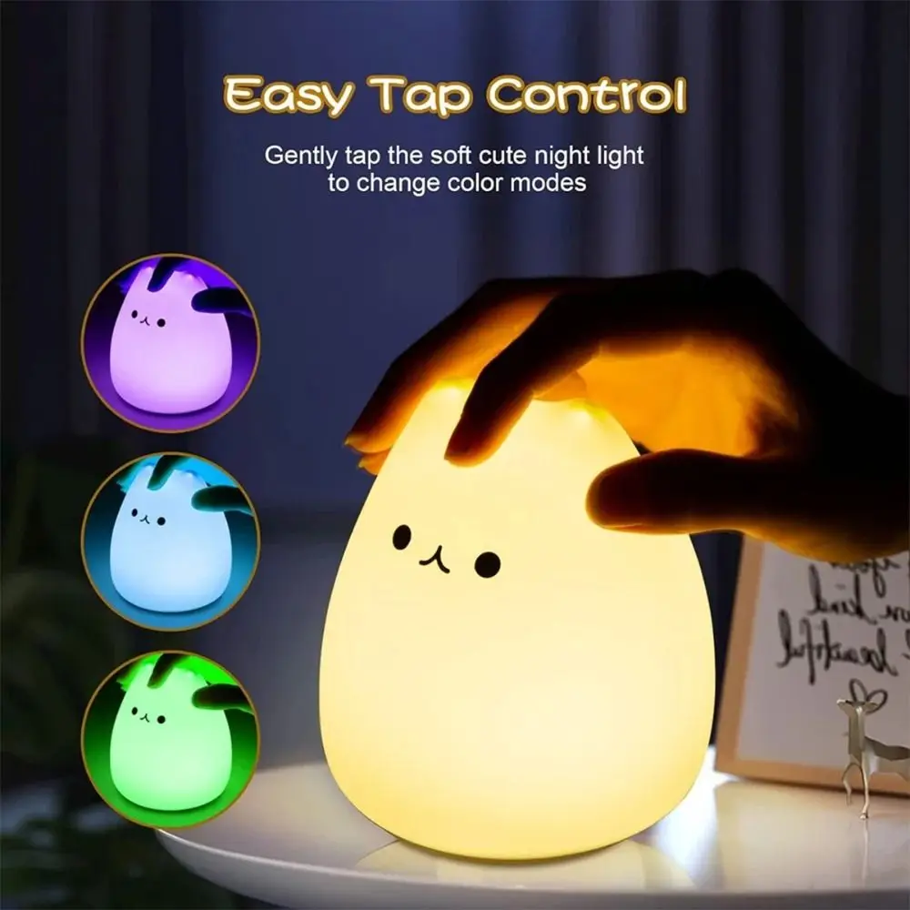 

LED Colorful Cat Silicone Light Night Lamp Animal Cat LED Colorful Night Light Touch Sensor Ambient Lighting Indoor Sensor Lamp