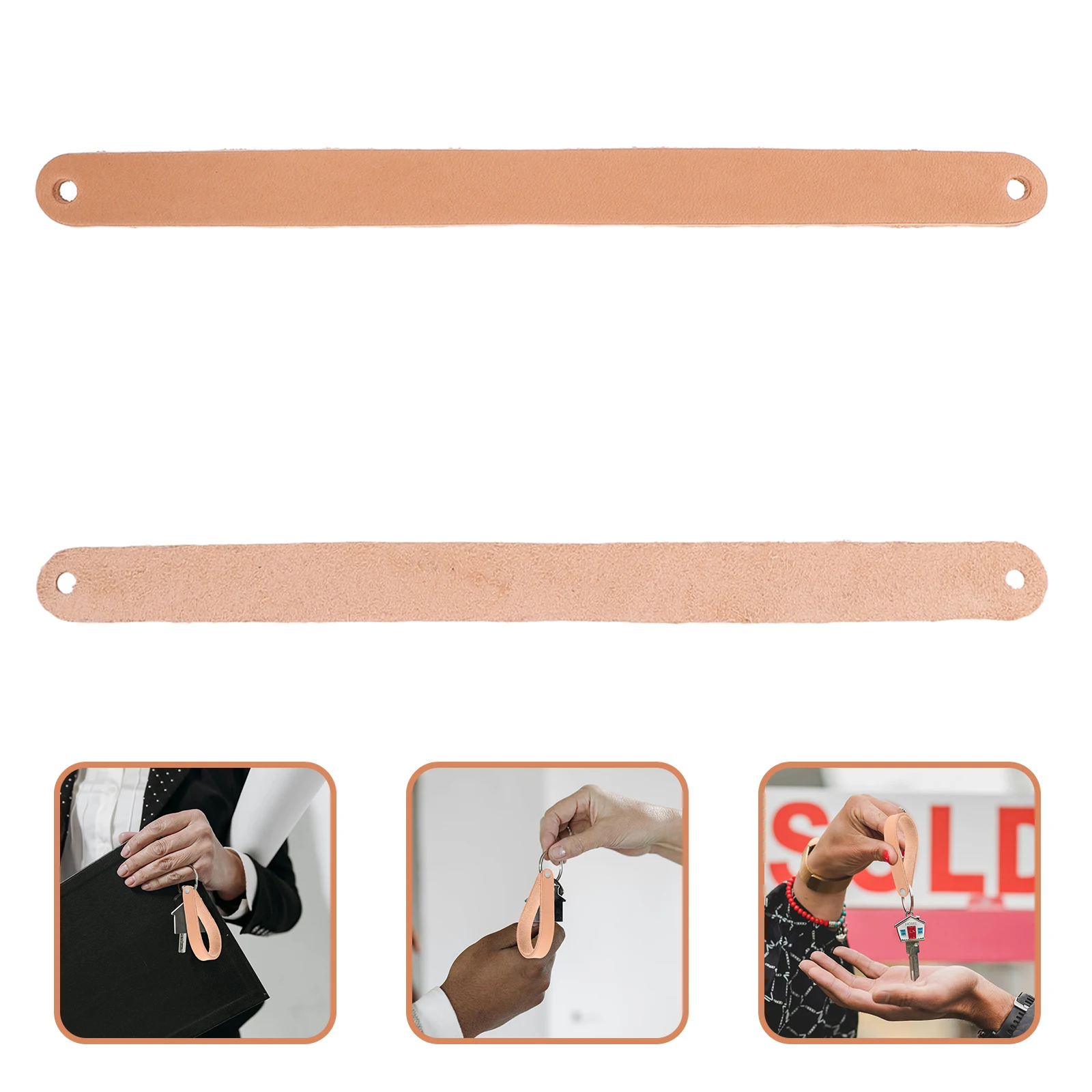 

2pcs Wristband Straps Plain Bracelet Cords For Diy Crafts Keychains Mens Jewelry Durable Vegetable Tanned Craft