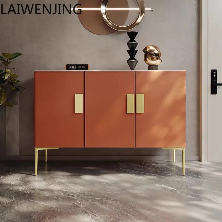 

SGF Italian entry entrance shoe cabinet integrated against the wall light luxury rock slab storage cabinet