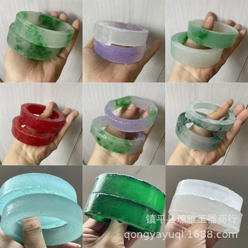 High Ice Stone Display Quartzite Floating Jade Yang Green Bracelet Raw Material