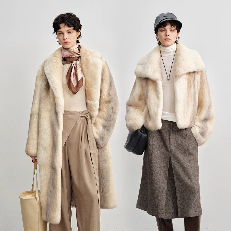 YOLANFAIRY Natural angora rabbit fur coats winter warmth long sleeve Medieval style whole real fur overcoats for woman 2025