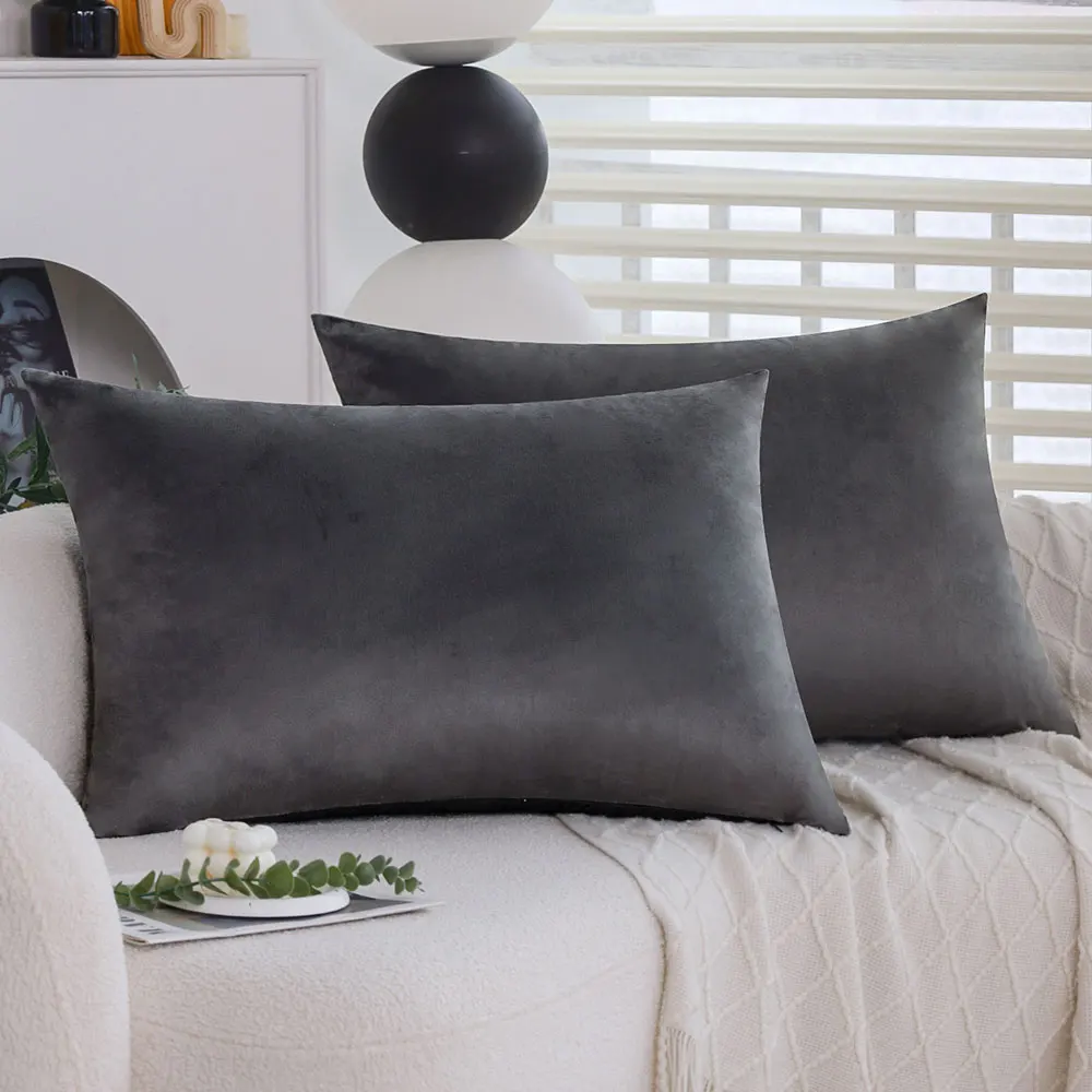 Grey Velvet Pillowcase 50x70cm Luxury Soft Cushion Cover For Sofa Bedroom Modern Home Decor Living Room Throw Pillow Cover