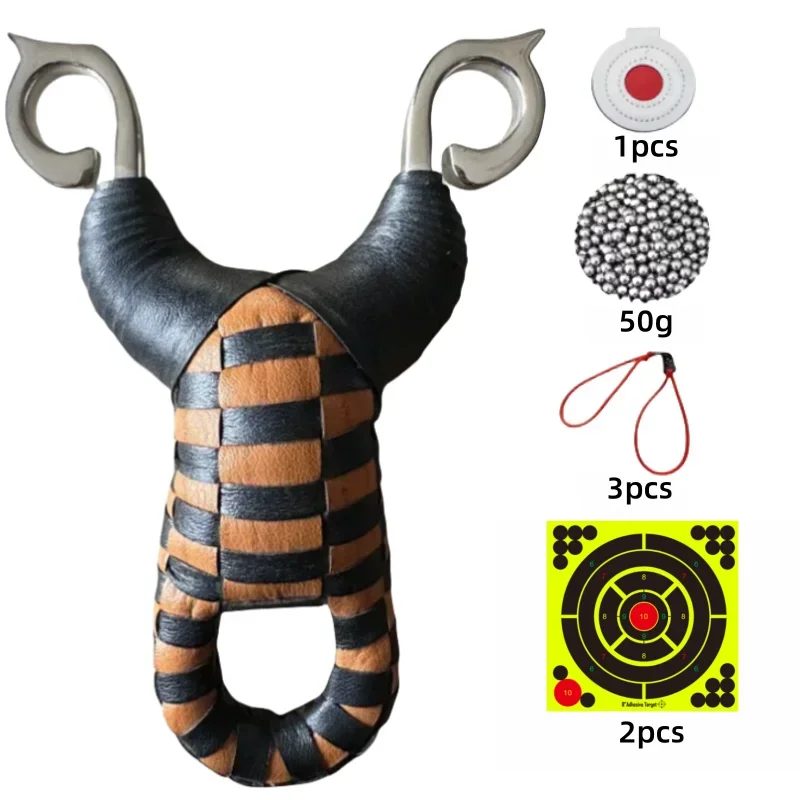 

Stainless Steel Catapult for Shooting Steel Ball Competition Slingshot Hunting Quick Press Slingshot Use Flat Rubber Band Slings