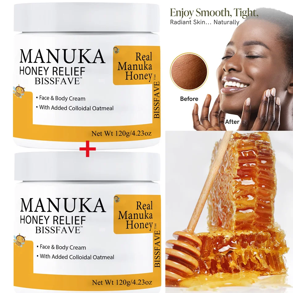 

2pcs Manuka Honey Firming Cream Anti Aging Reduce Fine Lines Moisturizing Firming Skin Soothing Cream Skin Care Redness Relief