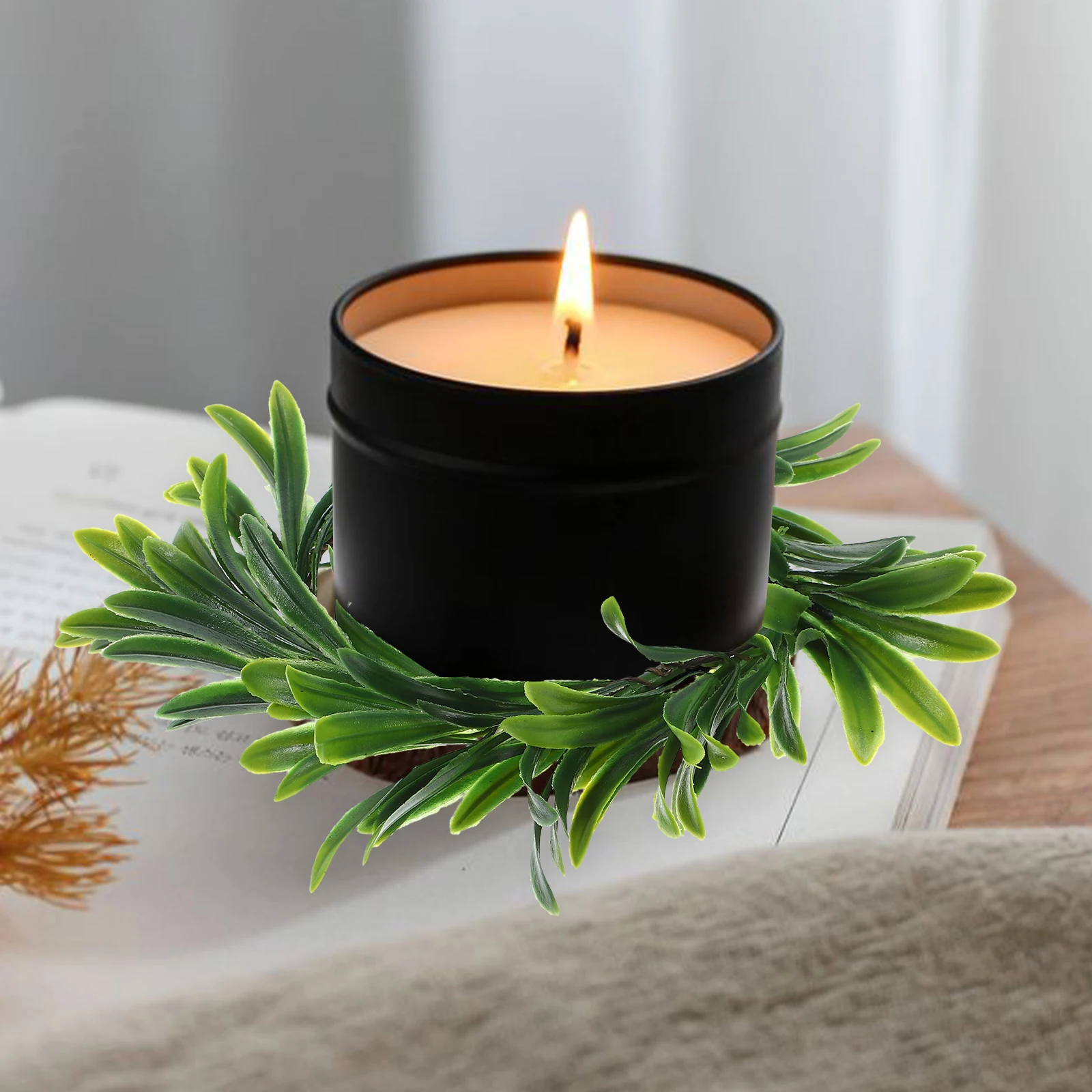 

Simulated Eucalyptus Wreath Rings Greenery Leaf Decor Hanging PVC Pillars Christmas Garland Artificial Plants