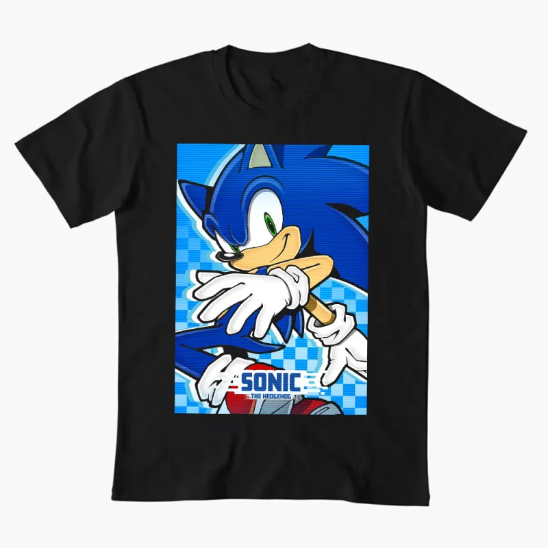 

0308 Sonic Shadow The Hedgehog Character Anmie Graphic T-Shirt Y2K clothes Cute Cartoon print Short Sleeve tee All size tops