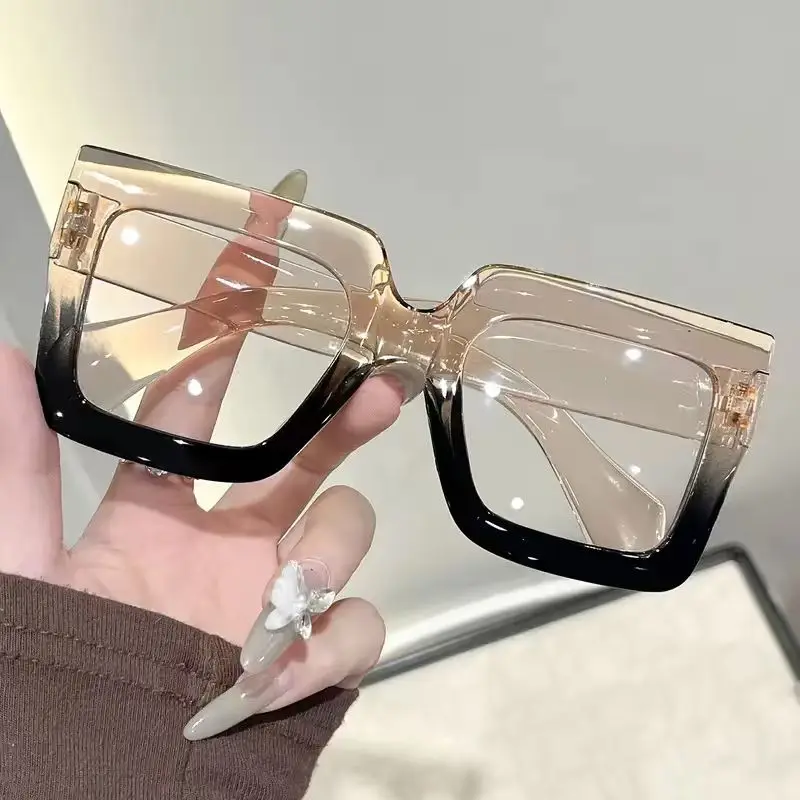 1-teilige geometrische Retro-Brille für Damen mit transparenten Gläsern, geeignet für den Alltag im Alltag, Lesen, Dekoration und Geschenk – Detail 3