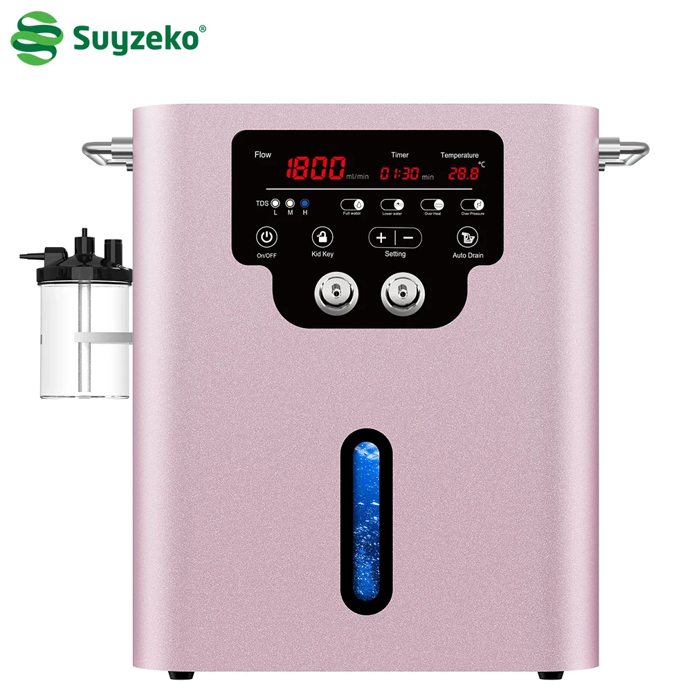 Suyzeko 1800ML Hydrogen Generator Hydrogen Breathing Machine HHO Gas Device 2 Hole Hydrogen Inhalation Machine SPA Home Care