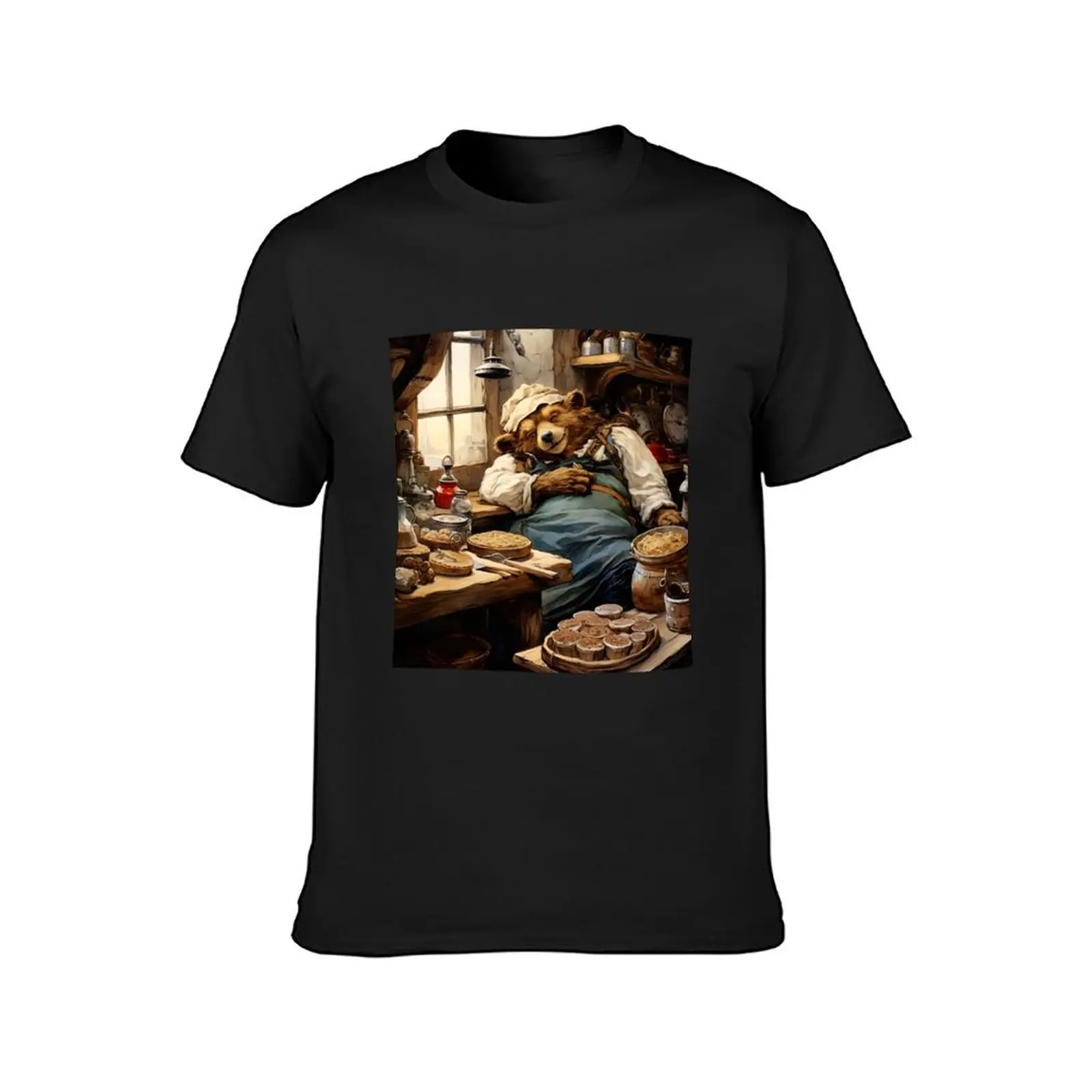 Bear Sleeping In The Kitchen T-Shirt korean fashion customs cute tops mens t shirt