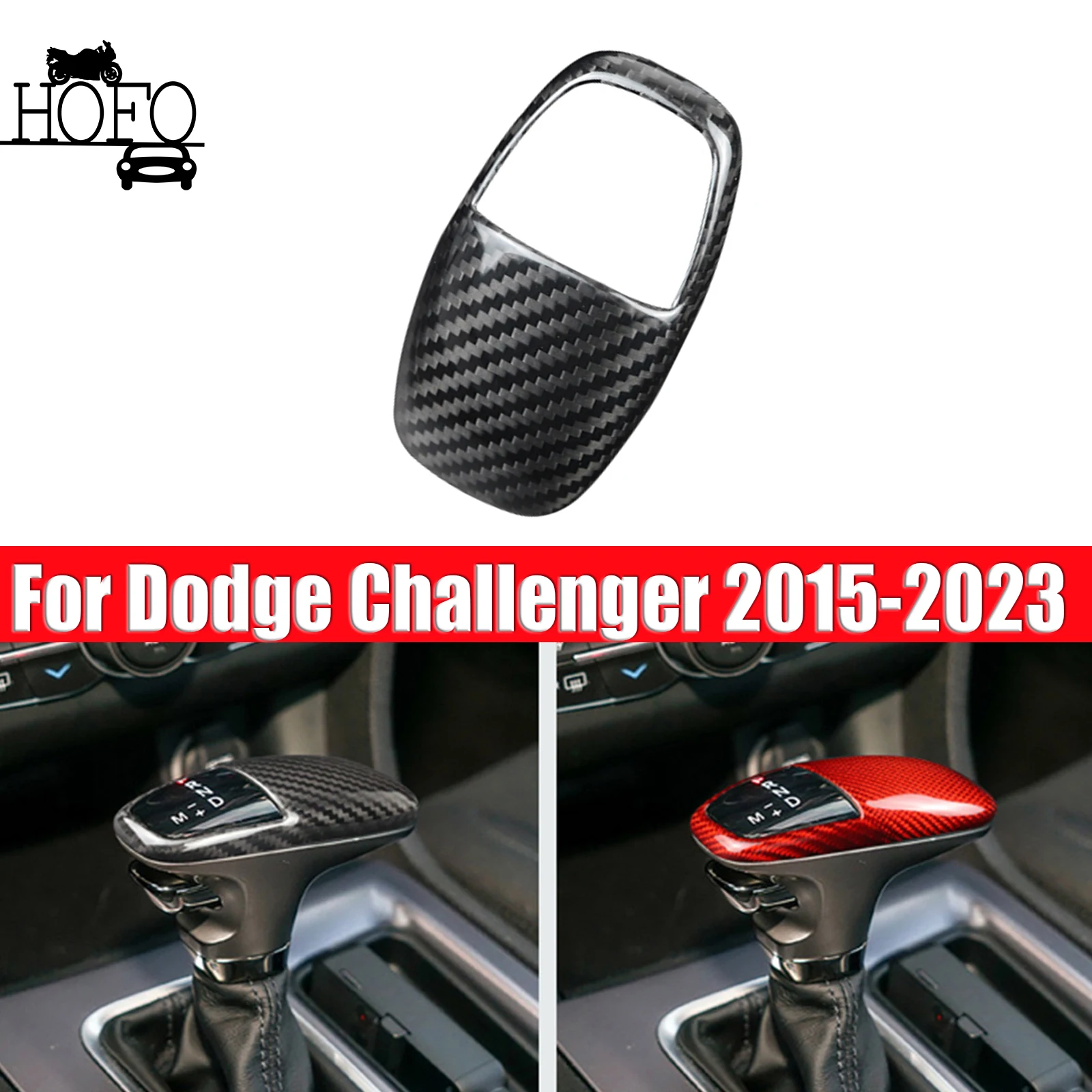 

1pc Gear Shifter Control Knob Cover For Dodge Challenger 2015-2023