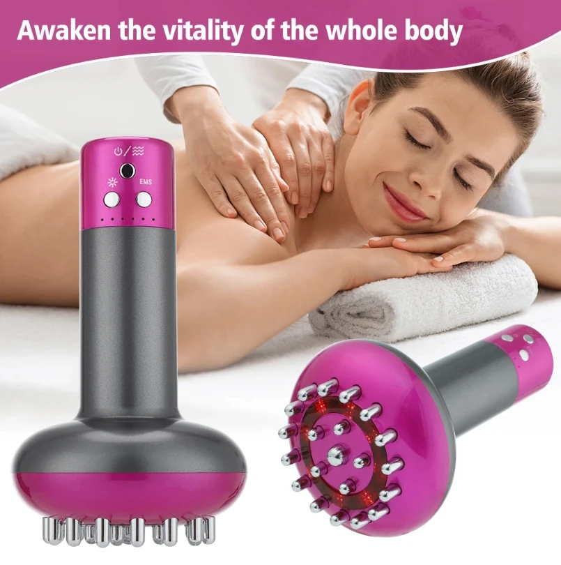 Elektrische Meridiaanborstel Body Massager Anti Cellulite Gua Sha Microstroom Verwarming Schrapen Lymfedrainage Machine Vetverbrander