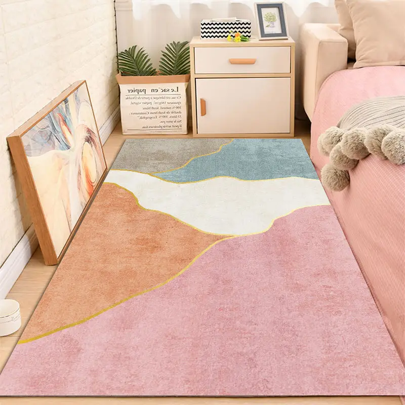 Light Luxury Bedroom Bedside Carpet, Bay Window Mat, Girl Pink Carpets, Nordic Living Room, Coffee Table Mat, Dresser, Cloakroom