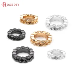 50PCS 18K Gold Color Brass Large Hole Wheat Ear Bracelets Spacer Beads High Quality Jewelry Making Supplies Bracelet Accessories