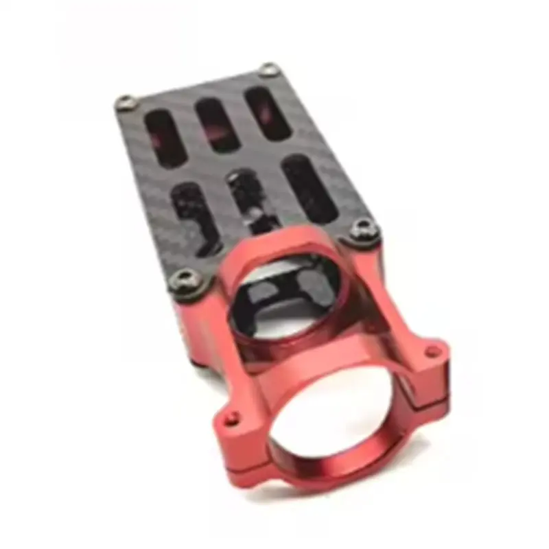 【A17Z】Carbon Fiber Tube Compatible D25mm Multi-Axis Motor Mounting Base In Aluminum Alloy Red