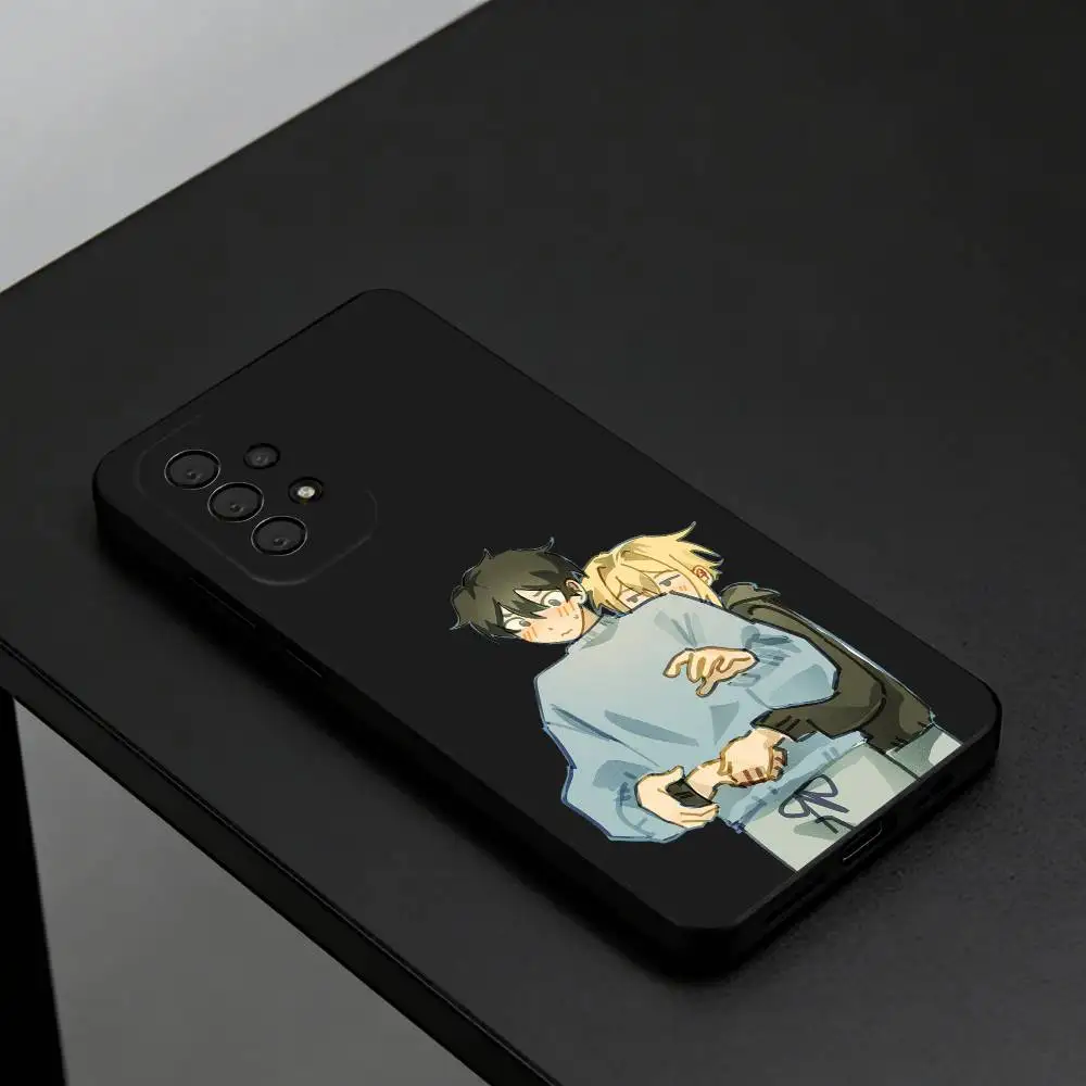 Funda de teléfono BL de manga de Hirano y Kagiura para Samsung S26, S25, S24, S23, S22, Plus, cubierta de silicona suave negra.