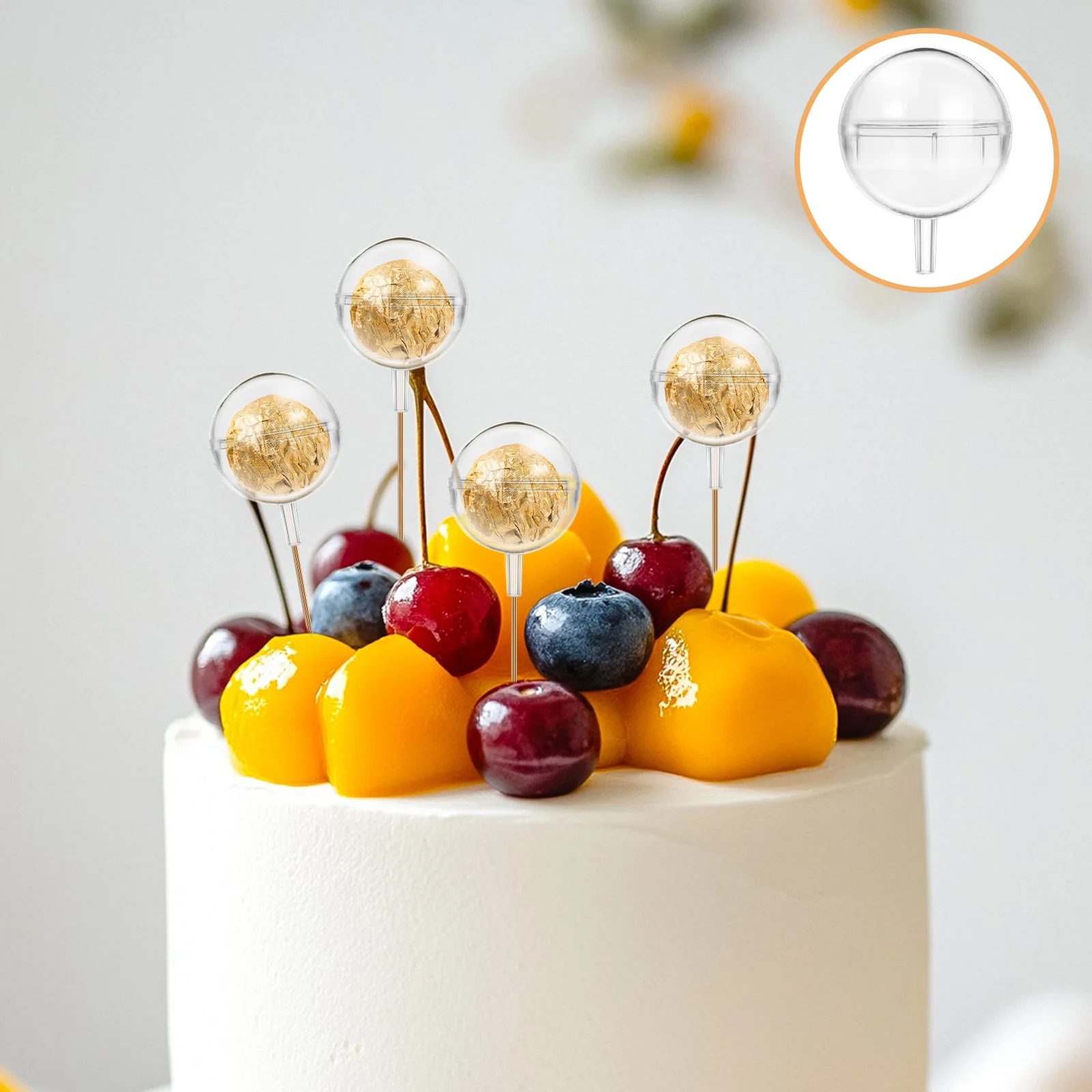 

200pcs Chocolate Packaging Box Clear Acrylic Ball Holder For Diy Candy Bouquet Truffle Cup Valentine'S Day Wedding Party Favor