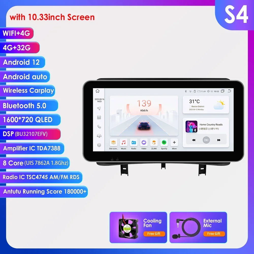Hizpo 9 ''7862 Intelligent Scherm Carplay 4G 2Din Android 14 Autoradio voor Renault CLIO 3 2005-2014 Multimedia Video Player WIFI