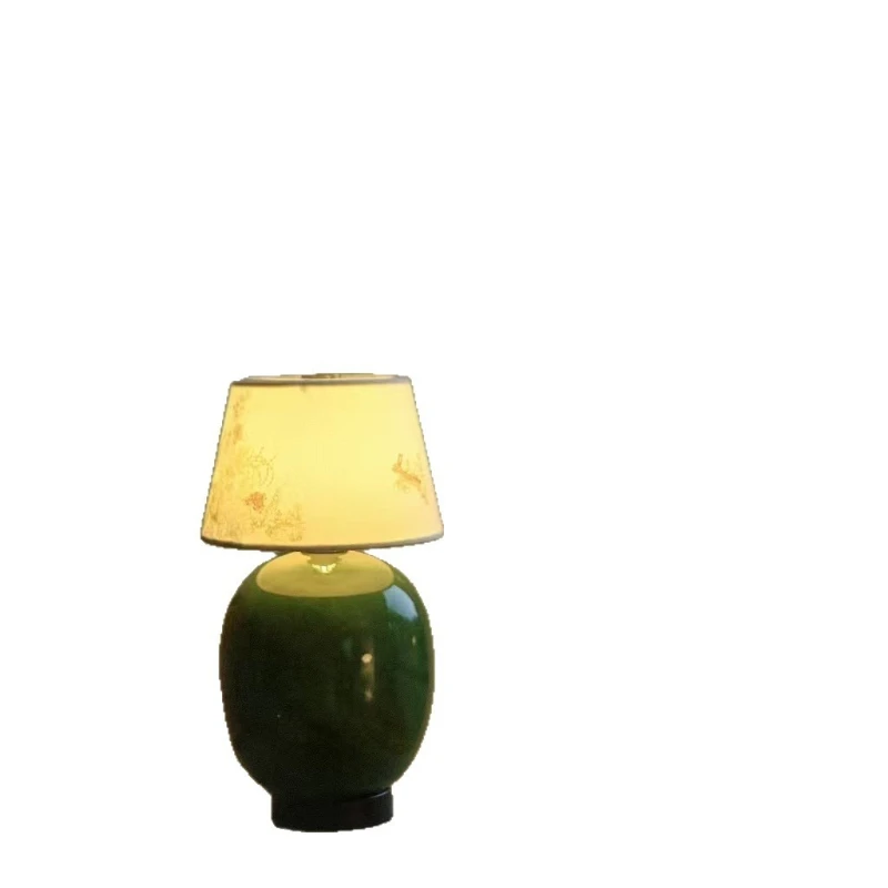 

Ceramic table lamp retro high-end ornament bedroom bedside atmosphere charging night light
