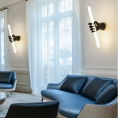SANDYHA Minimalist ห้องนอนโคมไฟข้างเตียง Creative Nordic Designer เหมาะสําหรับโรงแรม Study Corridor Decor โคมไฟ