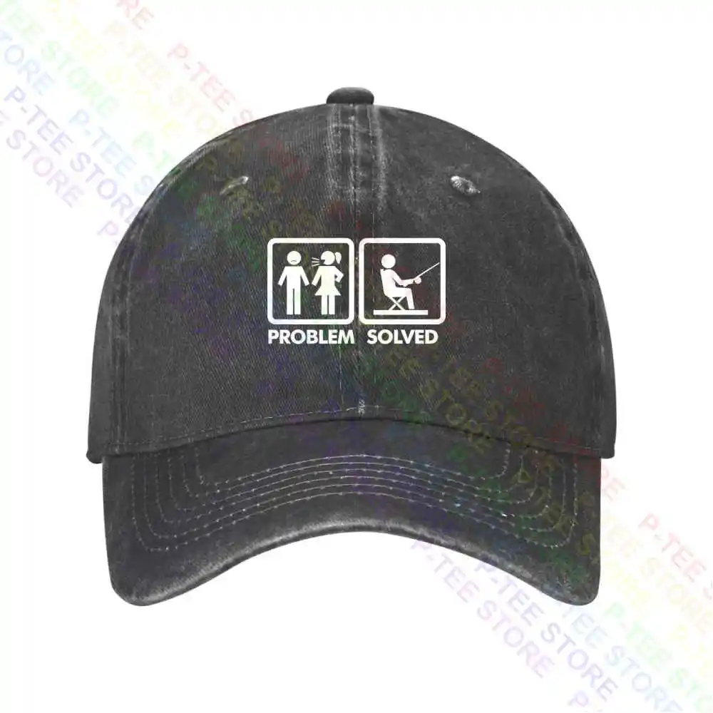 Problem Solved Fishing Baseball Cap Snapback Caps Knitted Bucket Hat