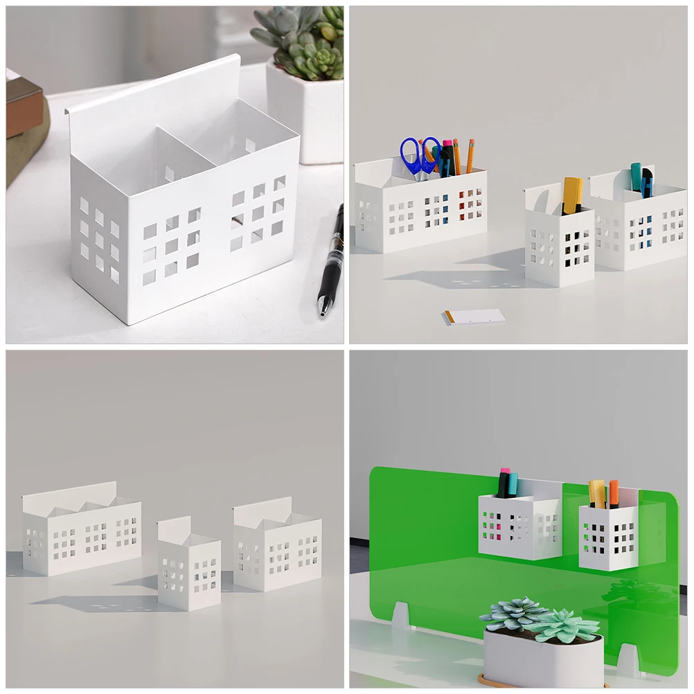 

Organiser Storage Metal Pen Holder Screen Partition Desk Hanging Side Organizer Stationery Pencil for Office