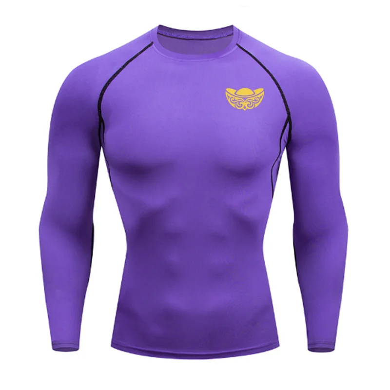 Men's Quick Drying Compression Shirt Breathable Tight Fit Lightweight Sweat Absorbing Fitness Cycling Top with New Year Print