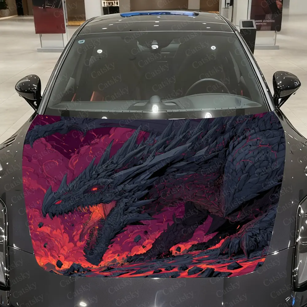 The Giant Dragon In The Volcano For Decorating Car Covers Vinyl Decals For Cars, SUVs And Trucks. Auto Accessories.