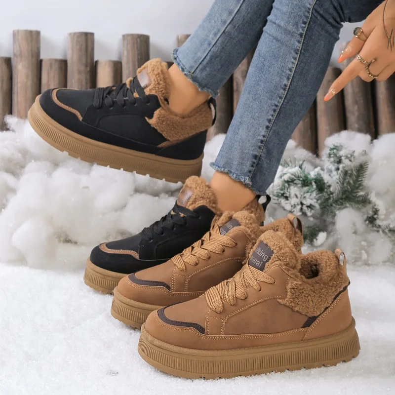 Winter New Thick-soled Anti-slip Padded Warm-keeping Snow Boots Short Boots Cotton Shoes