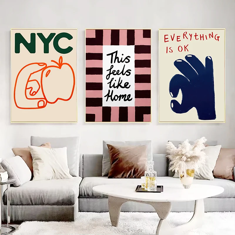 علامة مثيرة للاهتمام المزيد من الكتب مجردة قماش طباعة ملصق مرسومة باليد التوضيح الفن يطبع جدار غرفة المعيشة ديكور فني للمنزل