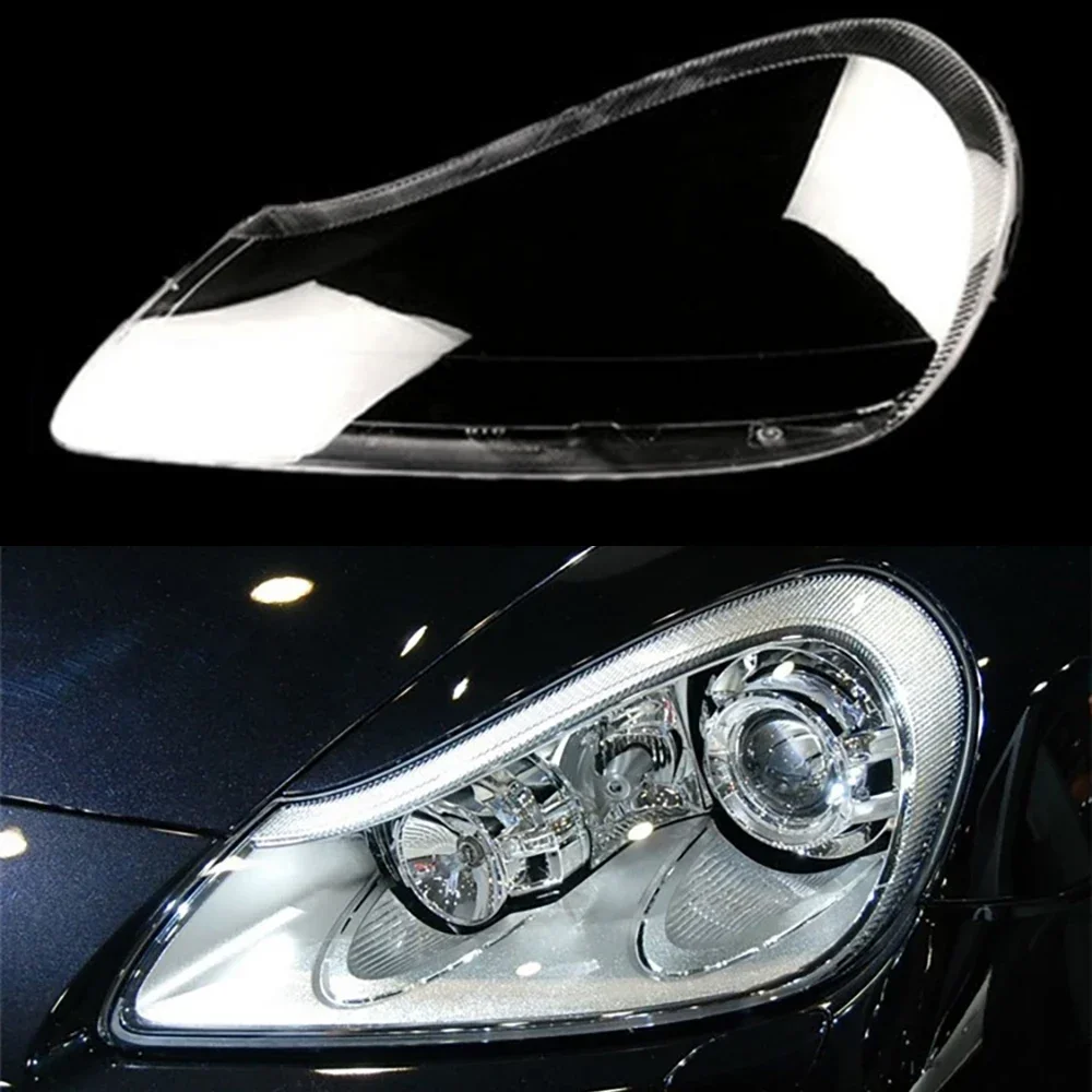 

For Porsche Cayenne Auto Case Headlamp Caps Car Front Headlight Lens Cover Lampshade Lampcover Glass Shell 2007 2008 2009 2010