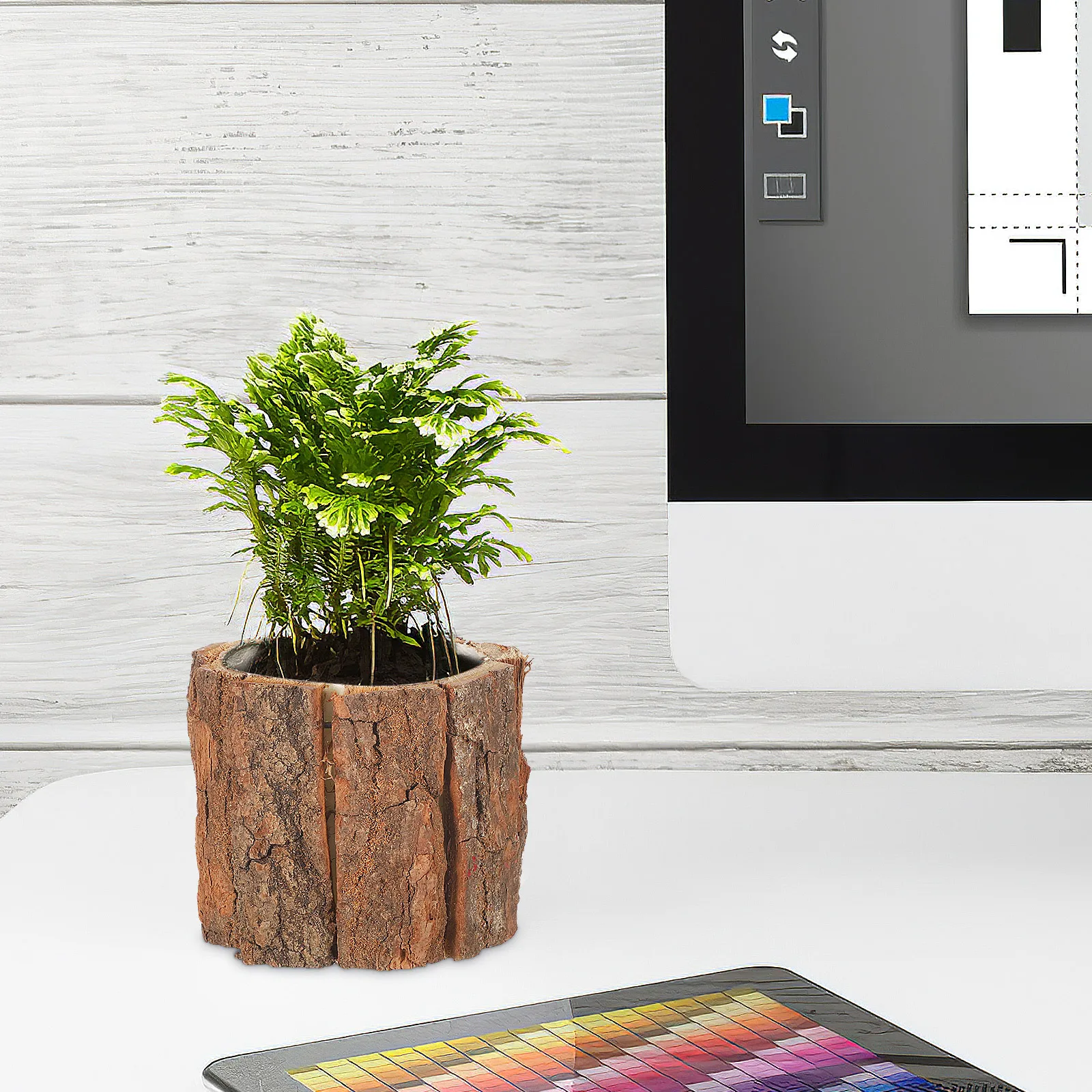 

3 Pcs Waterproof Flower Bucket Garden Decor Hollowed Out Wood Log Planter Bonsai Unique Pots Wooden Flowerpot