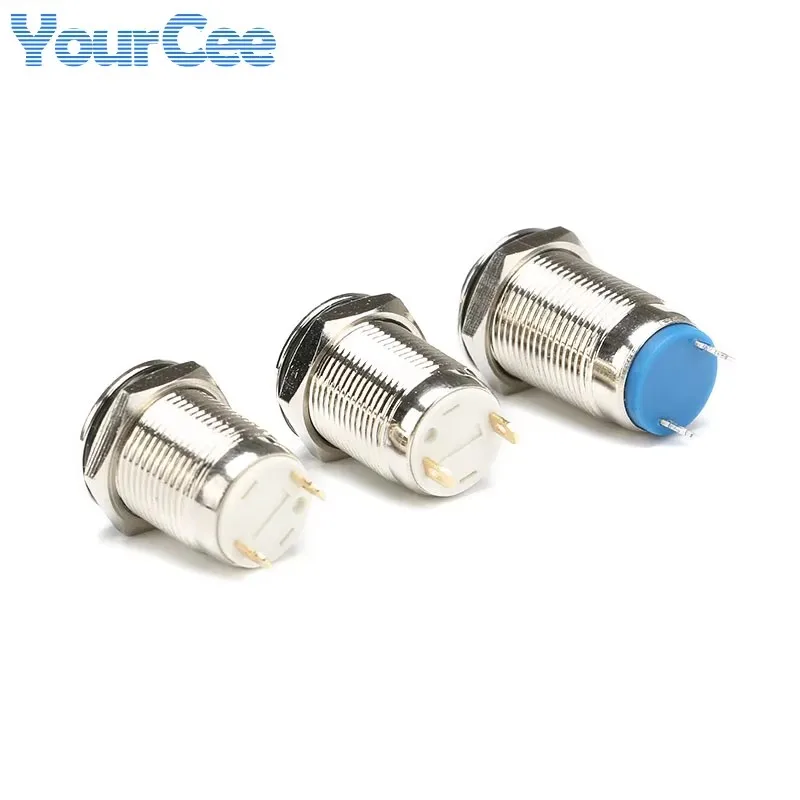 12mm Metal Pushbutton Switch 12v 24v Light Switch Self reset Locking Waterproof IP65 Button Ring Power symbol Momentary GQ12 2P