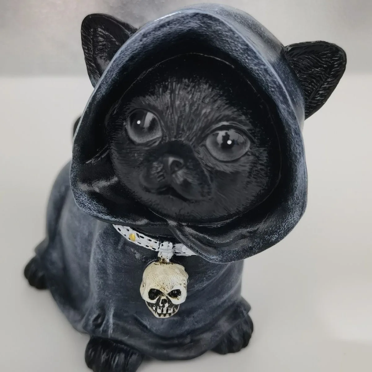 Halloween Decoratief Beeldje Tuin Heks Kat Sculptuur Gotisch Kitten Standbeeld Zwarte Magische Kat Uil Ornament Tovenaar Schattig