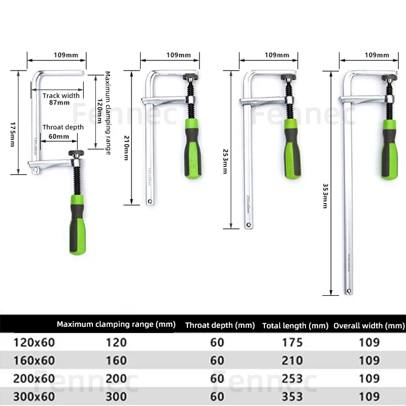 120/160/200/300mm Woodworking Guide Rail Clamp 1PC Dovetail Clamps Quick Screw Clamp for Carpentry Table Track Saw Rails Tools